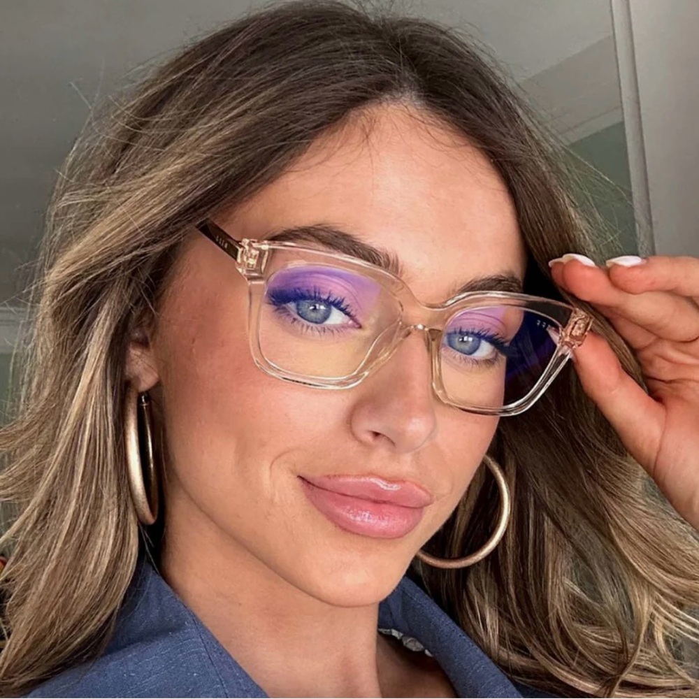 DIFF Bella XS Gold Square Frame Glasses